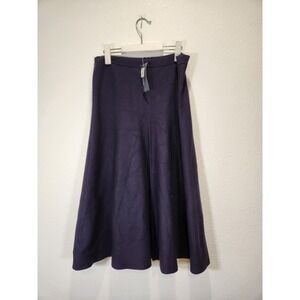 Tommy Hilfiger Knit Flare Midi Skirt Night Sky Navy XL NWT Pull On Sweater
